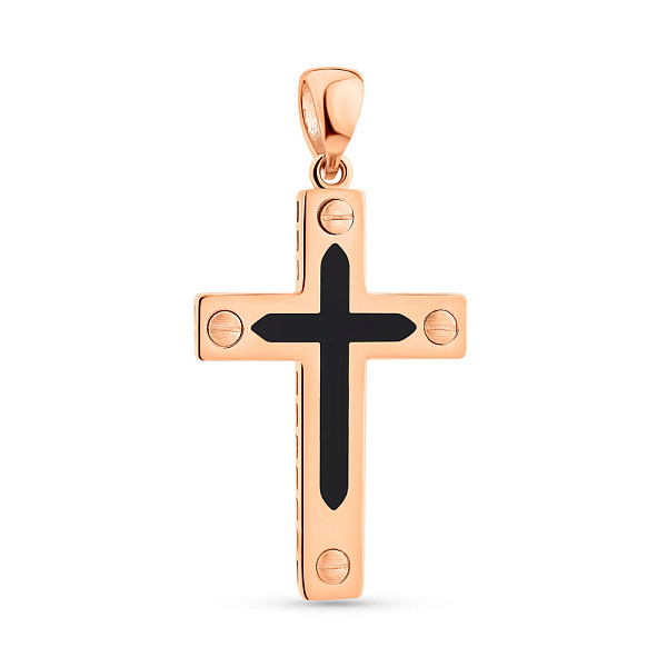 Крестик из красного золота с эмалью (арт. 424950еч) – изображение 1