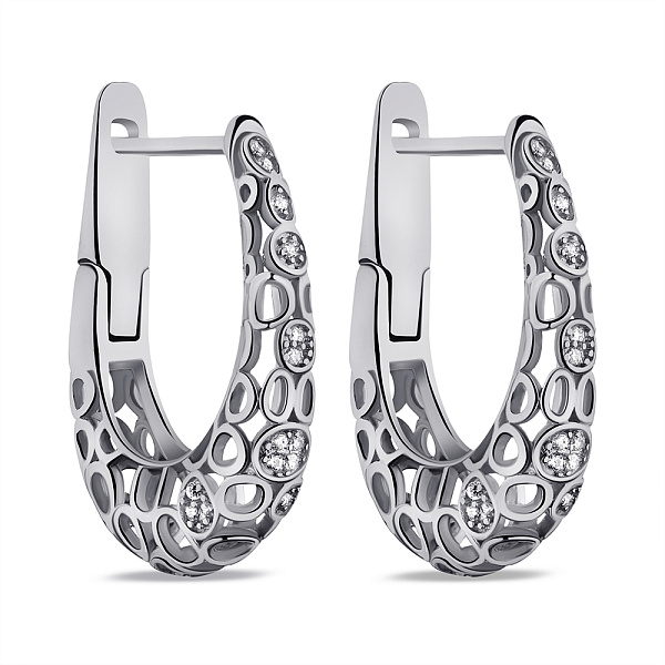 Срібні сережки з розсипом з фіанітів  (арт. 7502/9721) – зображення 1