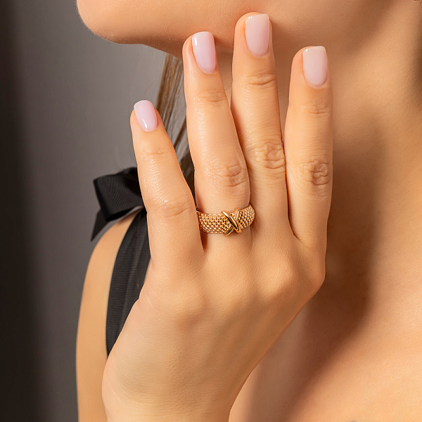 Каблучка з червоного золота без каменів (арт. 156730) – зображення 2