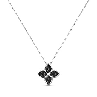 Фото Серебряное колье с черными фианитами (арт. 7507/2386/10ч)