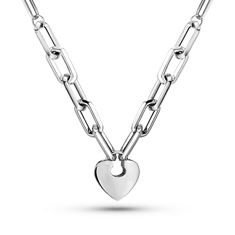 Колье из белого золота Сердечко (арт. 352440б)