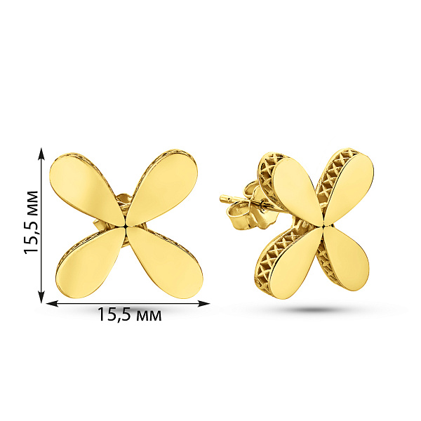 Золоті сережки-пусети Francelli (арт. 1091684ж) – зображення 7