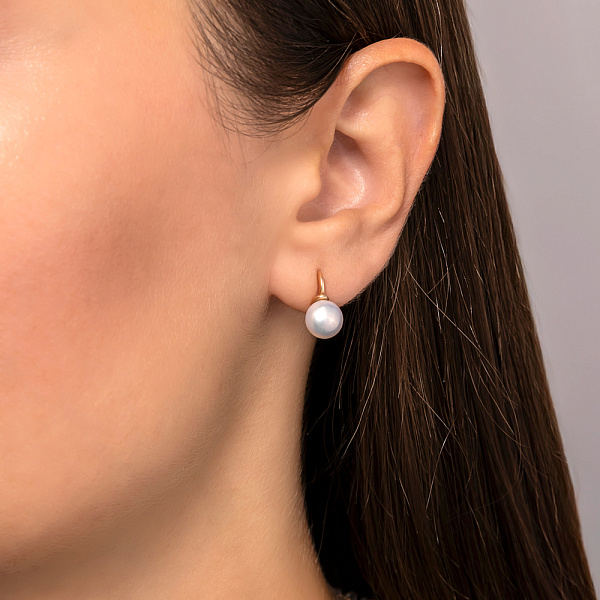 Золотые серьги с жемчугом (арт. 110628) – изображение 2