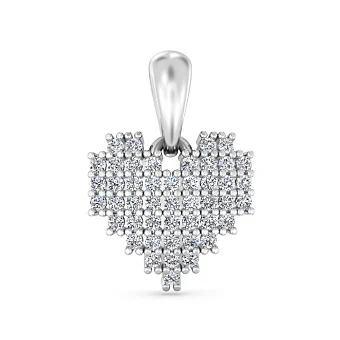 Золотой кулон Сердечко с бриллиантами (арт. П011689015б)