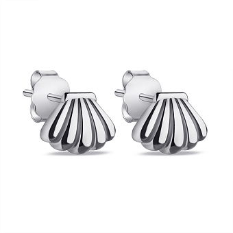 Серебряные серьги Ракушки без камней (арт. 7518/7066)