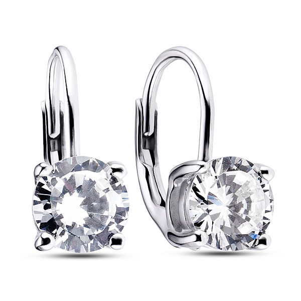 Серебряные серьги с фианитом (арт. 7502/1776) – изображение 1