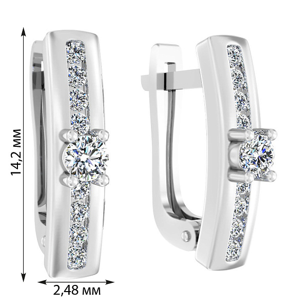 Золотые серьги с бриллиантами (арт. С011183030б) – изображение 2