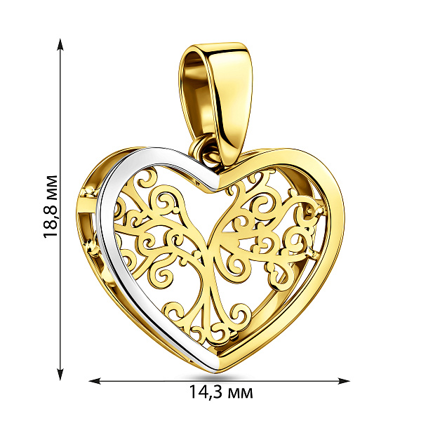 Кулон из желтого золота Сердечко (арт. 440709ж) – изображение 2