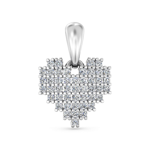 Золотой кулон Сердечко с бриллиантами (арт. П011689015б) – изображение 1