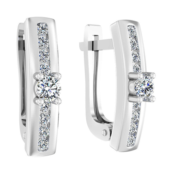 Золотые серьги с бриллиантами (арт. С011183030б) – изображение 1