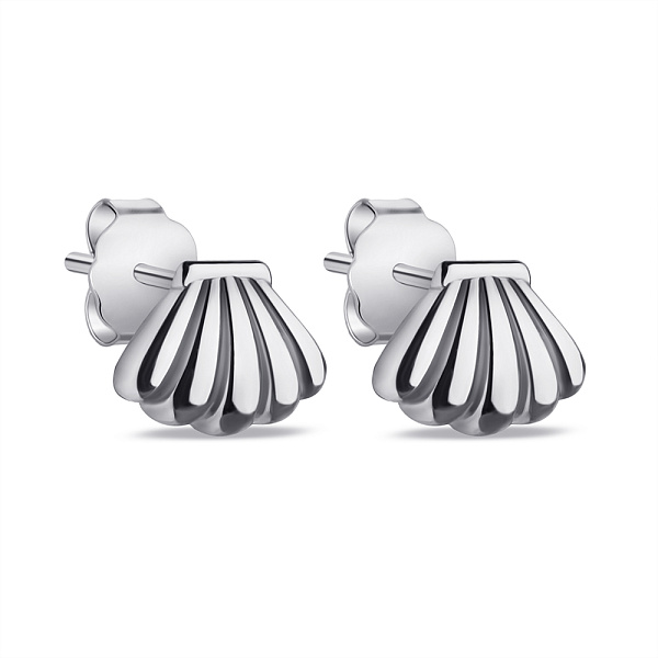 Серебряные серьги Ракушки без камней (арт. 7518/7066) – изображение 1