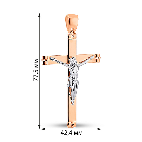 Золотой массивный крестик с распятием (арт. 500690) – изображение 3