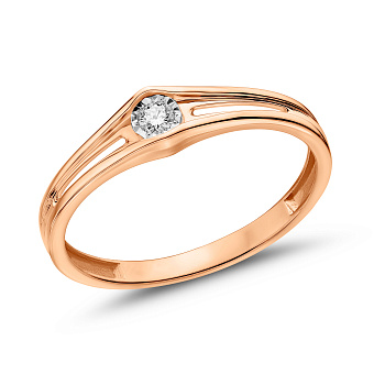 Фото Золота каблучка з діамантом (арт. К011426005)