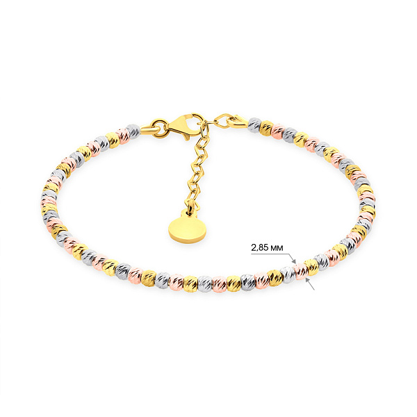 Срібний браслет з кульками (арт. 7509/3090жбк) – зображення 2