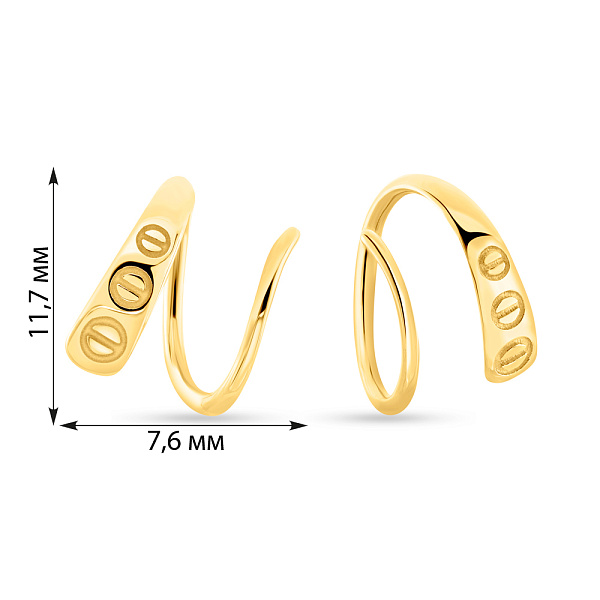 Серьги из желтого золота (арт. 109150ж) – изображение 3