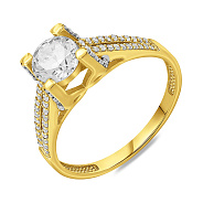 Фото Золота каблучка з великим каменем (арт. 152287ж)