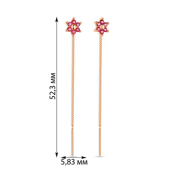 Дитячі сережки золоті з фіанітами (арт. 108703к) – зображення 2