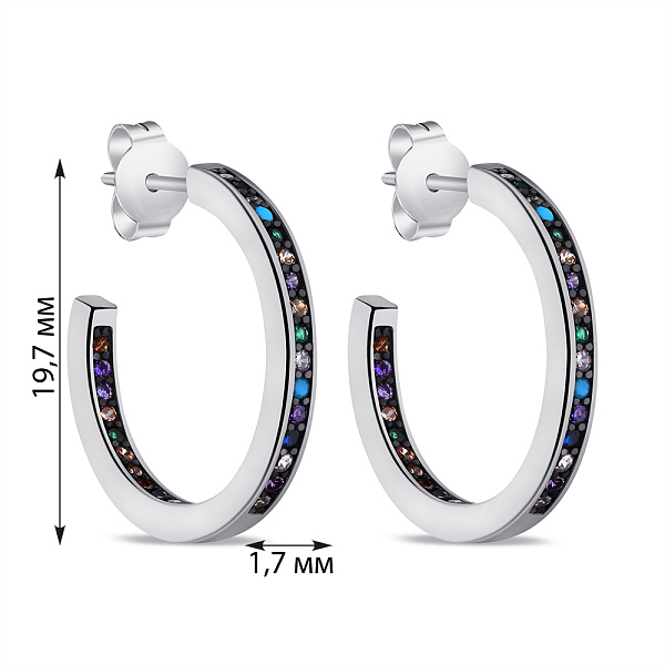 Серебряные серьги с альпинитами и фианитами (арт. 7518/6686/20ацв) – изображение 2