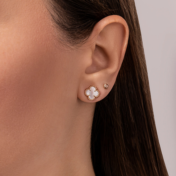 Золотые серьги с перламутром (арт. 1101198п) – изображение 3