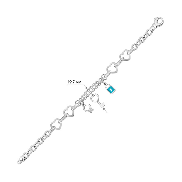 Браслет з білого золота з підвісками (арт. 324245бегП3) – зображення 2