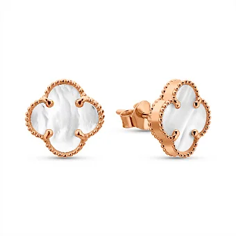 Золотые серьги с перламутром (арт. 104811/10п)