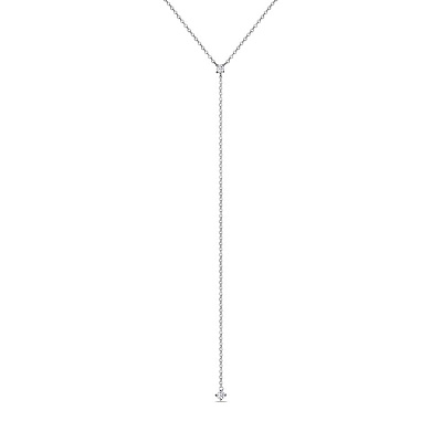 Колье-галстук из серебра с фианитами  (арт. 7507/1292)