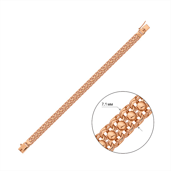 Золотий широкий браслет (арт. ц305126Д) – зображення 2