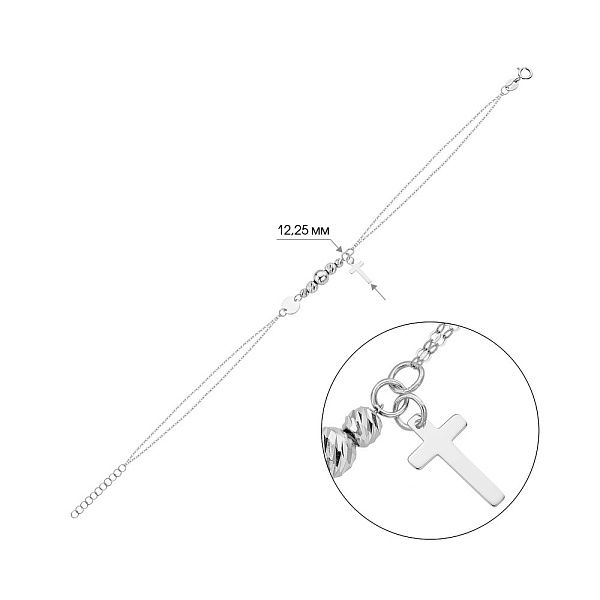 Золотой браслет с крестиком (арт. 326931б) – изображение 3