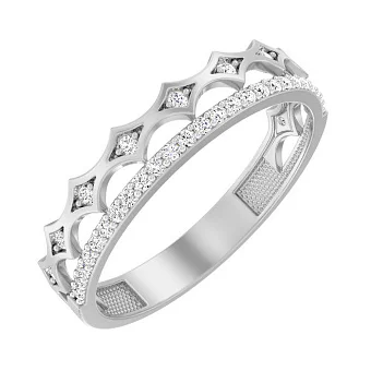 Золота каблучка з фіанітами  (арт. 140774б)