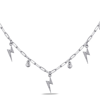 Серебряное колье Молнии с фианитами (арт. 7507/1827)