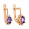 Сережки з червоного золота з аметистом і фіанітами (арт. 110425Па) – зображення 1