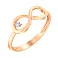 Золотое кольцо «Бесконечность» с фианитом (арт. 141129) – изображение 1