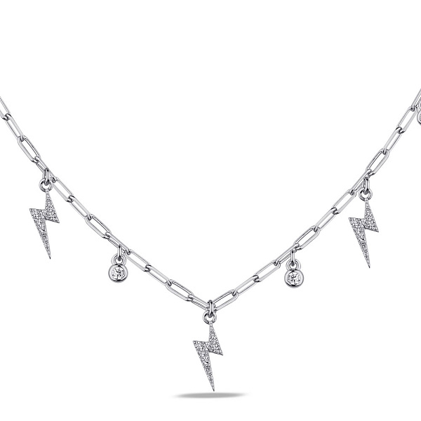 Серебряное колье Молнии с фианитами (арт. 7507/1827) – изображение 1