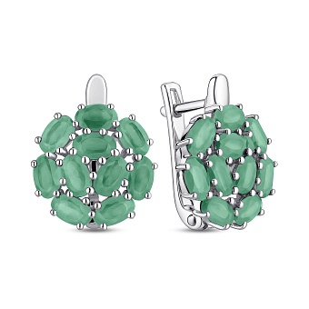 Серебряные серьги с изумрудами (арт. 7502/2042389Изм)