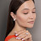 Золотое кольцо в белом цвете металла с жемчугом (арт. 145900б) – изображение 4