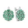 Срібні сережки зі смарагдами (арт. 7502/2042389Изм) – зображення 1