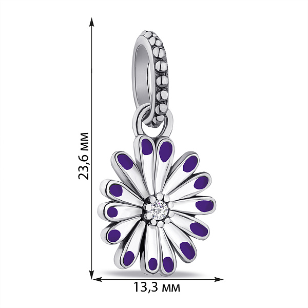 Серебряная подвеска Цветок с фианитом (арт. 7903/3800ебф) – изображение 2