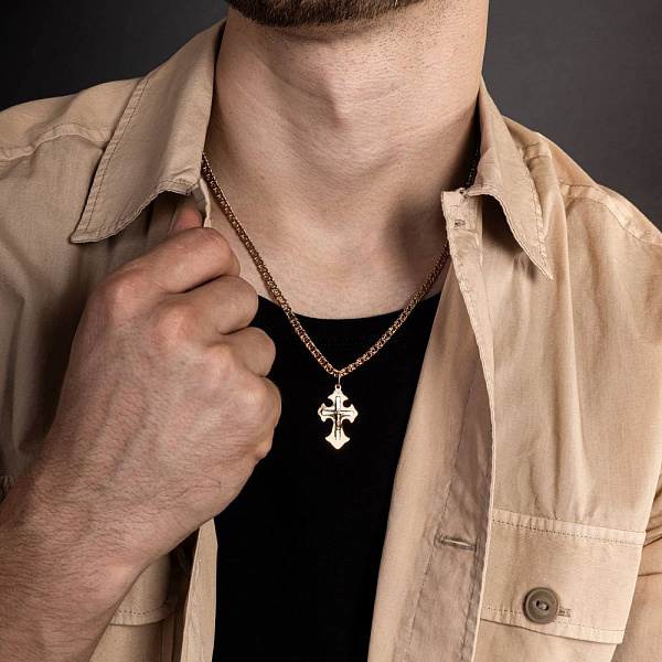 Золотой нательный крестик с распятием (арт. 501610р) – изображение 2