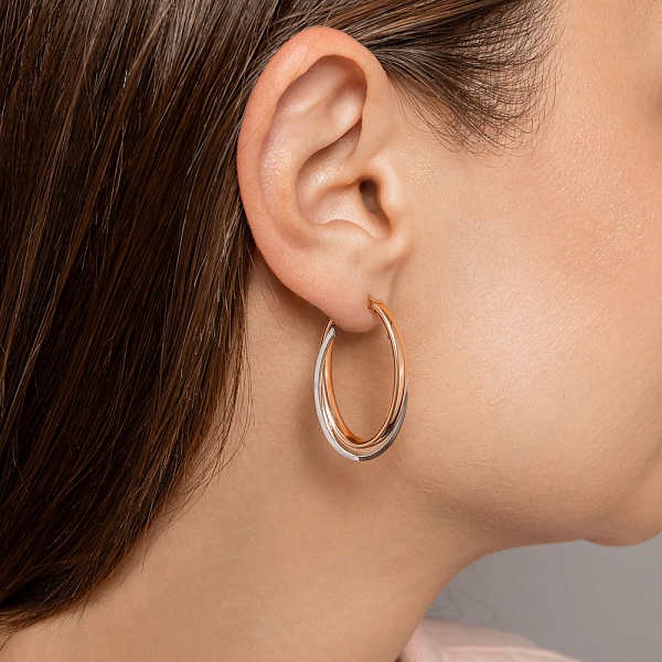 Сережки из красного и белого золота (арт. 105970/30кб) – изображение 3