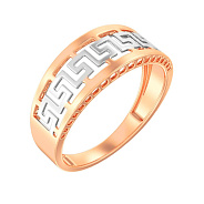 Фото Золота каблучка Олімпія з грецьким орнаментом (арт. 141182)