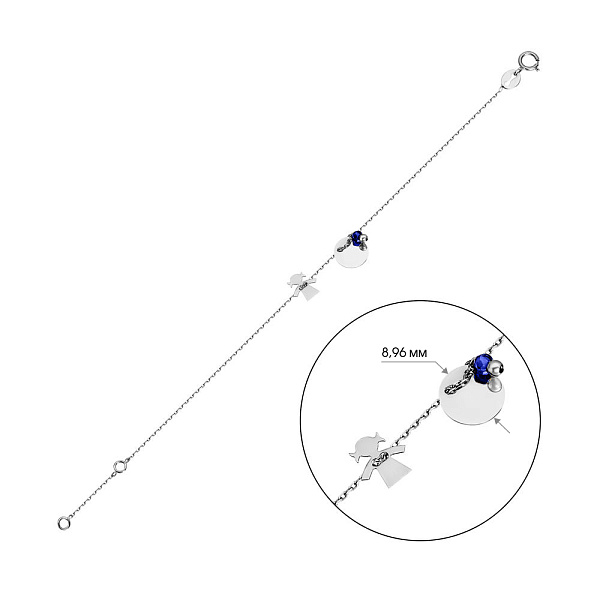 Браслет из белого золота с фианитом (арт. 322833бс) – изображение 2