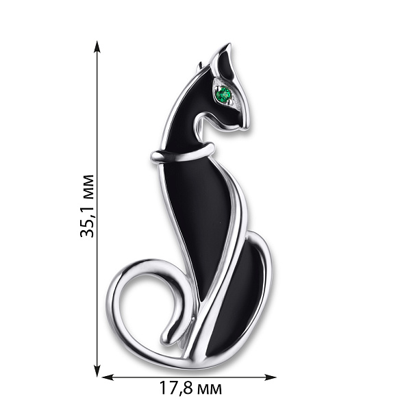 Срібна брошка Trendy Style з емаллю (арт. 7505/7118реч) – зображення 2