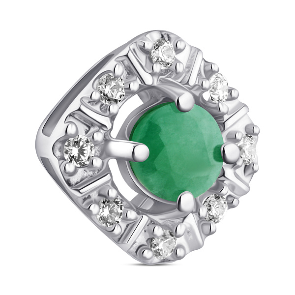 Серебряный кулон с изумрудом и фианитами (арт. 7503/2188094Изм) – изображение 1