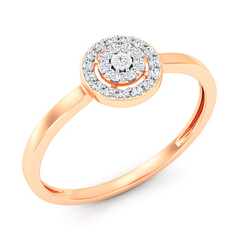 Фото Золота каблучка з діамантами (арт. К011735010)
