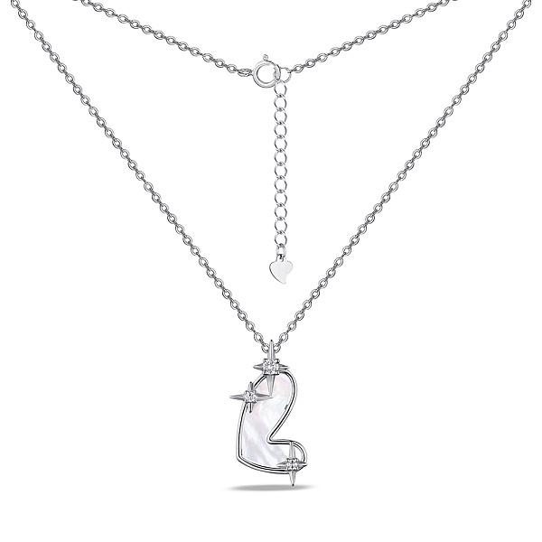 Серебряное колье с перламутром и фианитами (арт. 7507/1934п) – изображение 2