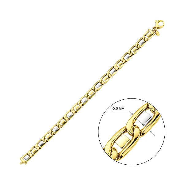 Браслет из желтого золота с родированием (арт. 326481/1жр) – изображение 2