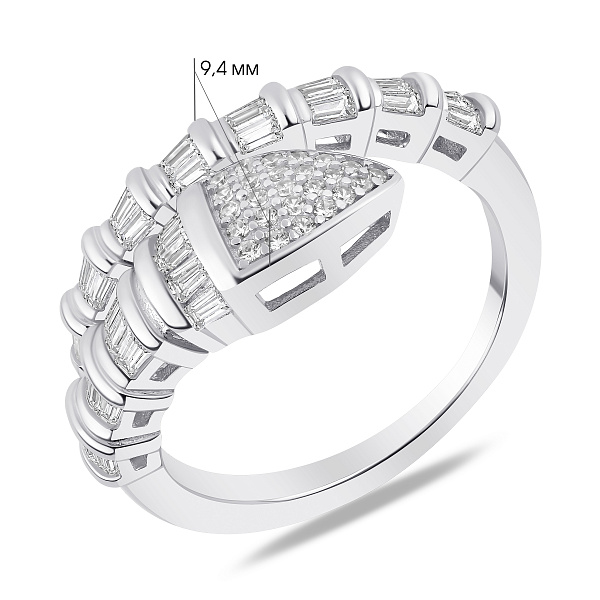 Серебряное кольцо змея с фианитами (арт. 7501/8774) – изображение 3