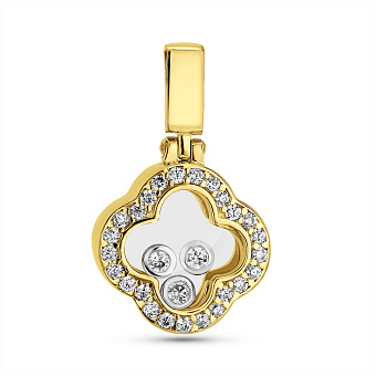 Золотой кулон с фианитами (арт. 424969ж)