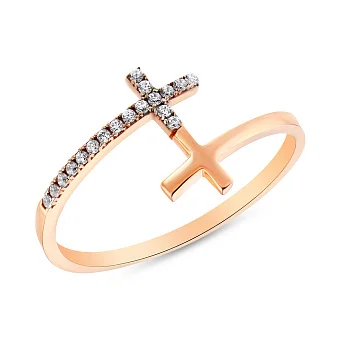 Золота каблучка з фіанітами (арт. 154516)