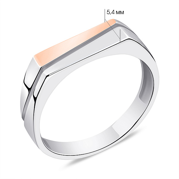 Печатка зі срібла з золотою накладкою (арт. 7206/416кп) – зображення 2